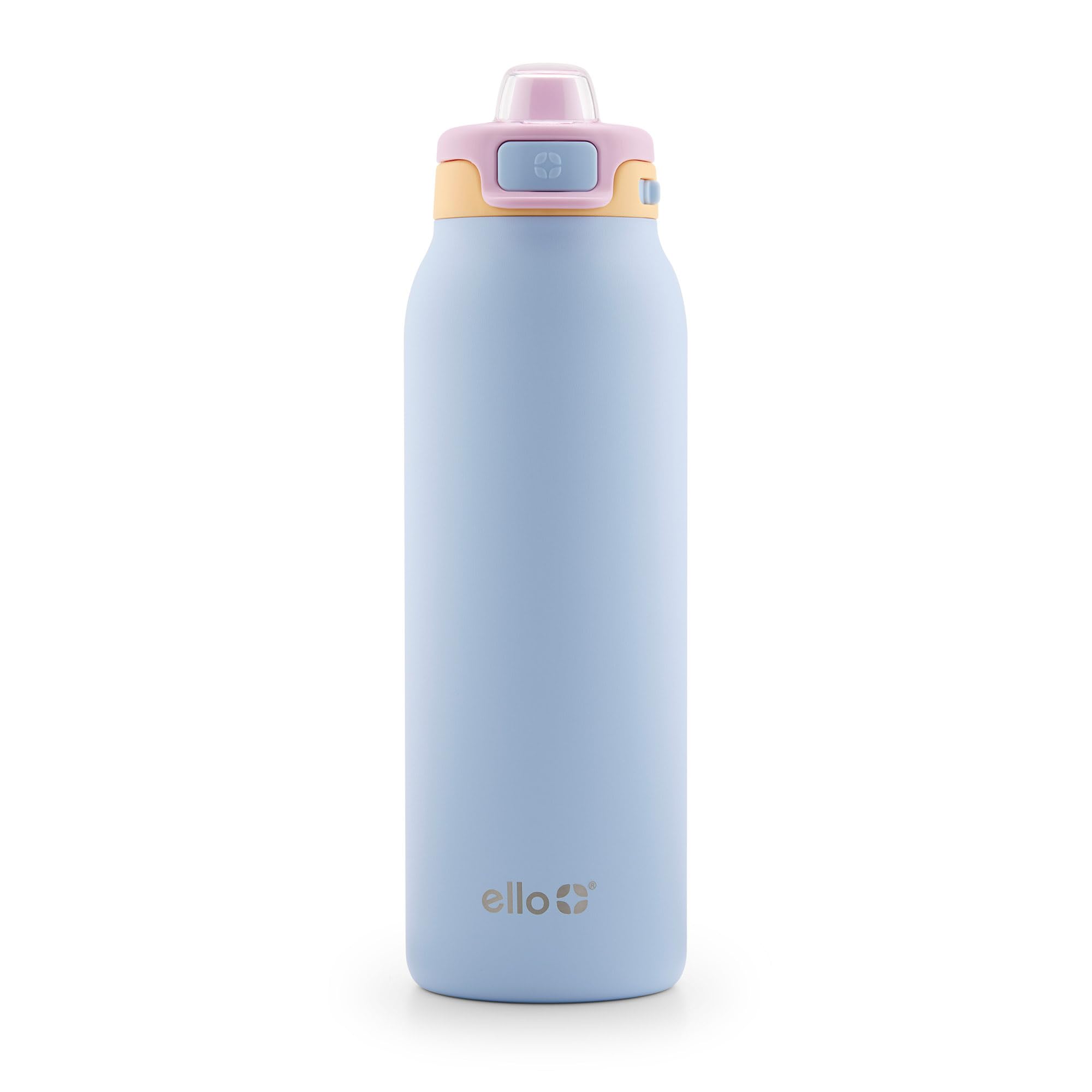 Ello Pop & Fill Insulated Stainless Steel Water Bottle with Quick Fill Lid, Leakproof Locking, Sip or Chug Spout, BPA-Free, Double Wall Vacuum Insulated for Sports, Travel & School- 22oz / 32oz / 40oz