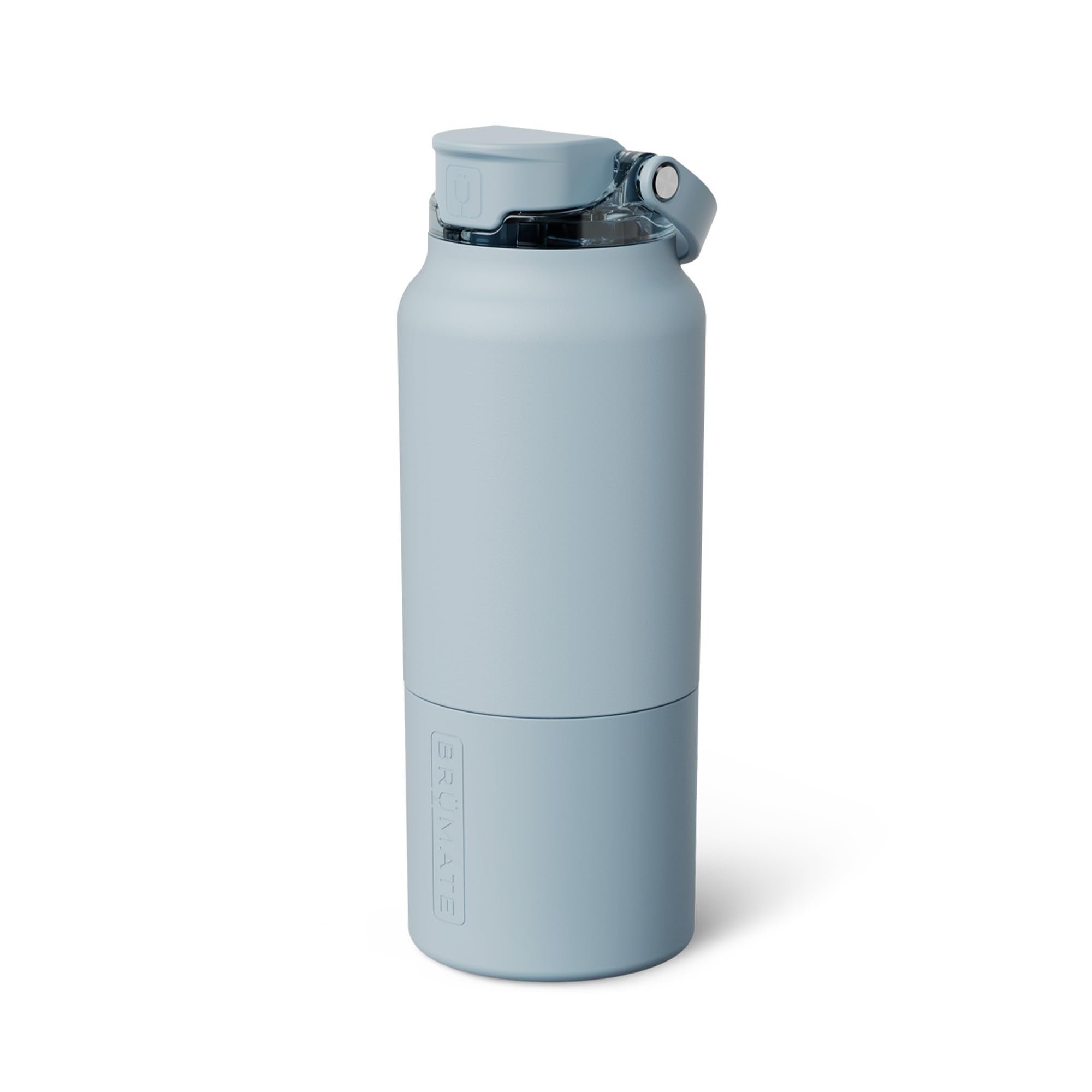 BrüMate Rise 25oz Water Bottle With 100% Leakproof Covered Silicone Straw | Insulated Stainless Steel Water Bottle | Cup-Holder Friendly | Fast Flow | Soft Sip Silicone Spout | BPA-Free (Dark Aura)