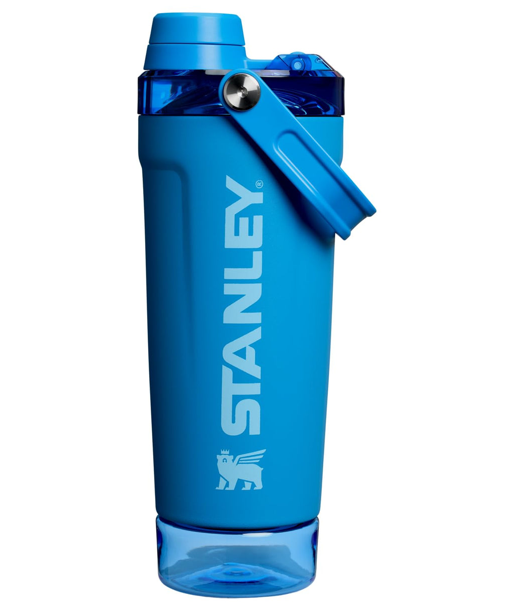 STANLEY Vitalize Shaker Bottle 20 oz | Leakproof Insulated Stainless Steel Shaker Cup | Base Storage and Twist On Fast Flow Lid | Protein Shakes and Pre Workout Powder | BPA-Free | Chalk