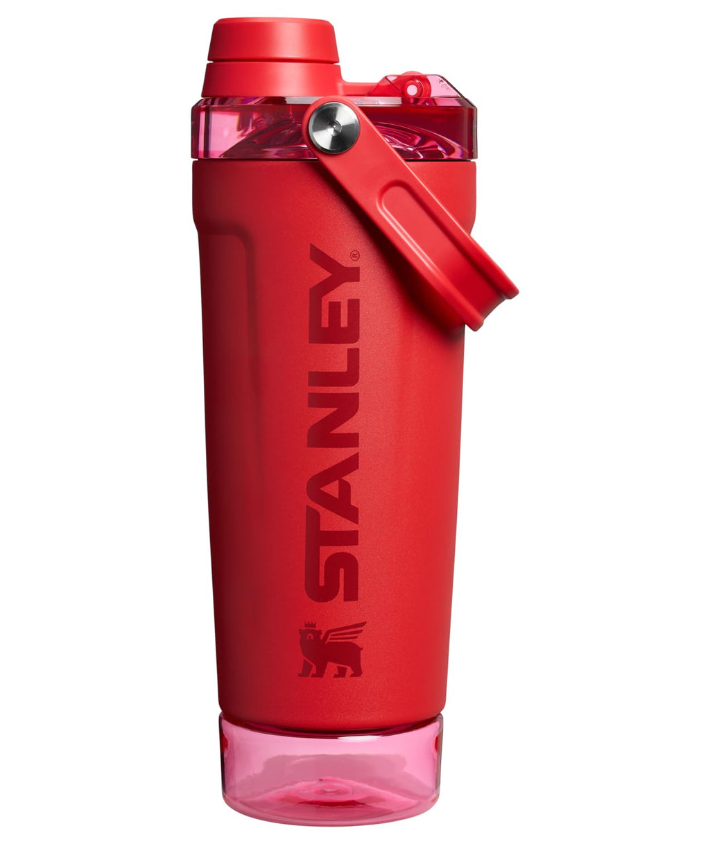 STANLEY Vitalize Shaker Bottle 20 oz | Leakproof Insulated Stainless Steel Shaker Cup | Base Storage and Twist On Fast Flow Lid | Protein Shakes and Pre Workout Powder | BPA-Free | Chalk