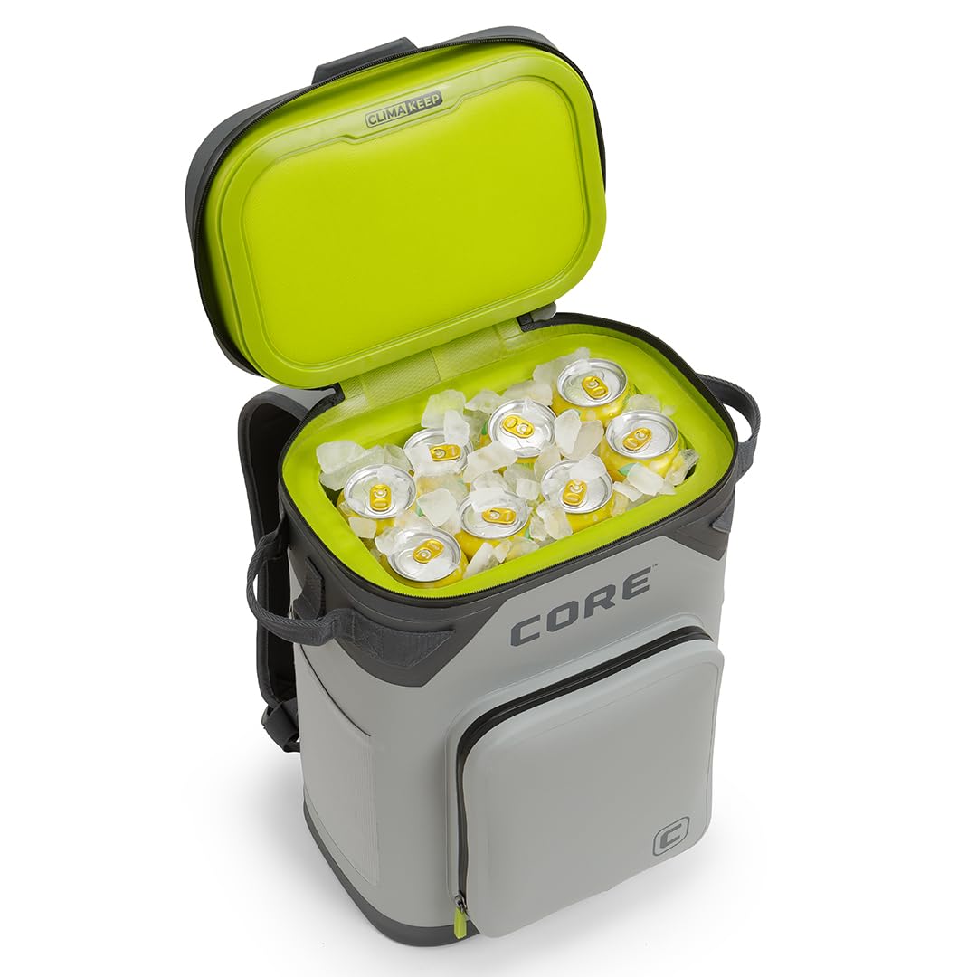 CORE Magnetic Leak Proof Soft Cooler with Waterproof Zipper | Insulated Bag Portable Ice Chest Box | Best Soft Cooler for Food & Beverages for Tailgating, Car Camping, Travel, and Family Beach Picnics