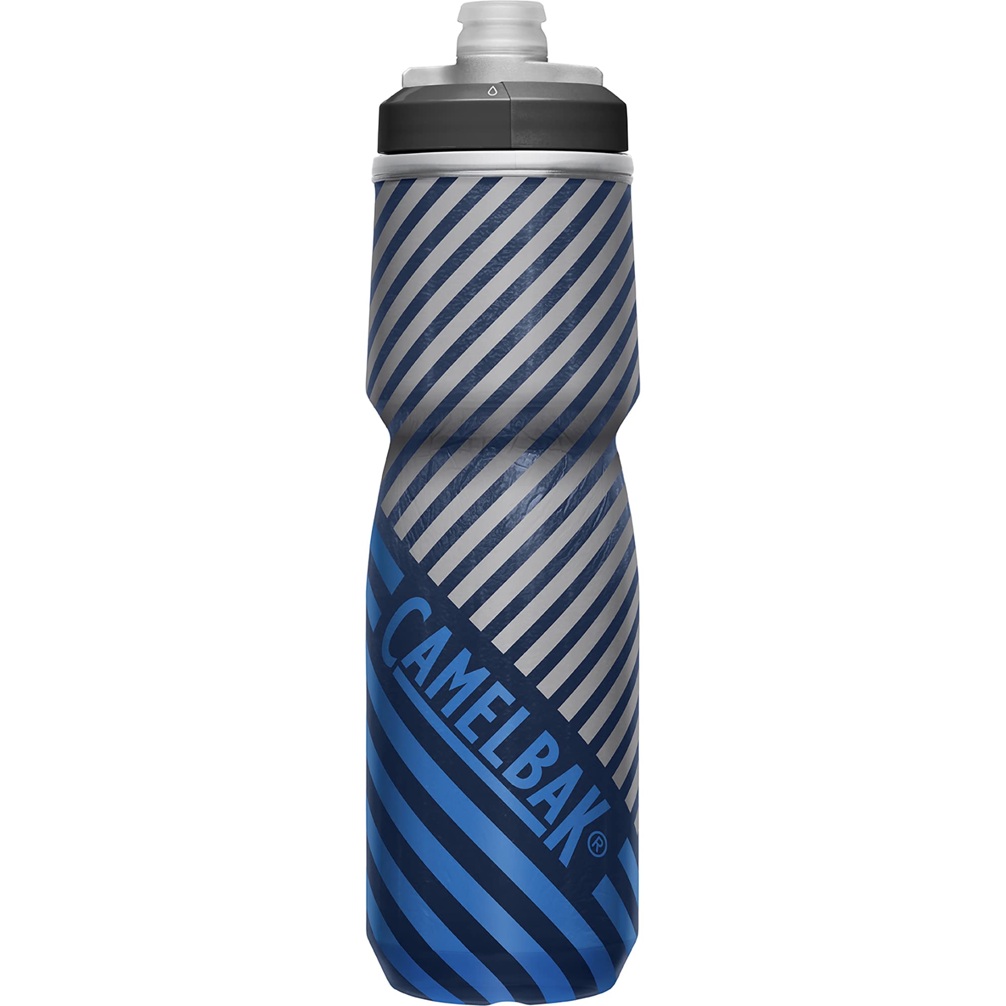 CamelBak Podium Chill Bike Insulated Squeeze Water Bottle Lime/Blue Stripe, 24oz