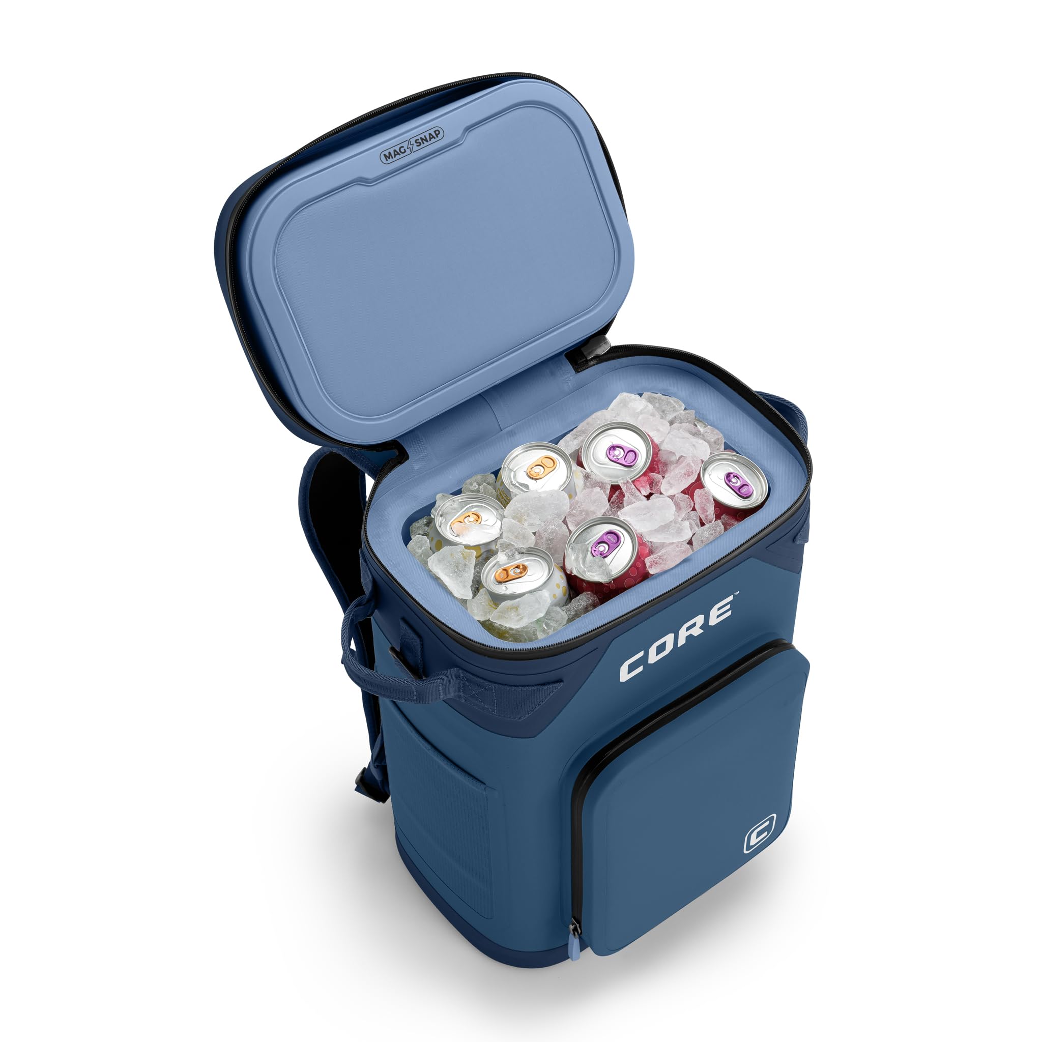 CORE Magnetic Leak Proof Soft Cooler with Waterproof Zipper | Insulated Bag Portable Ice Chest Box | Best Soft Cooler for Food & Beverages for Tailgating, Car Camping, Travel, and Family Beach Picnics