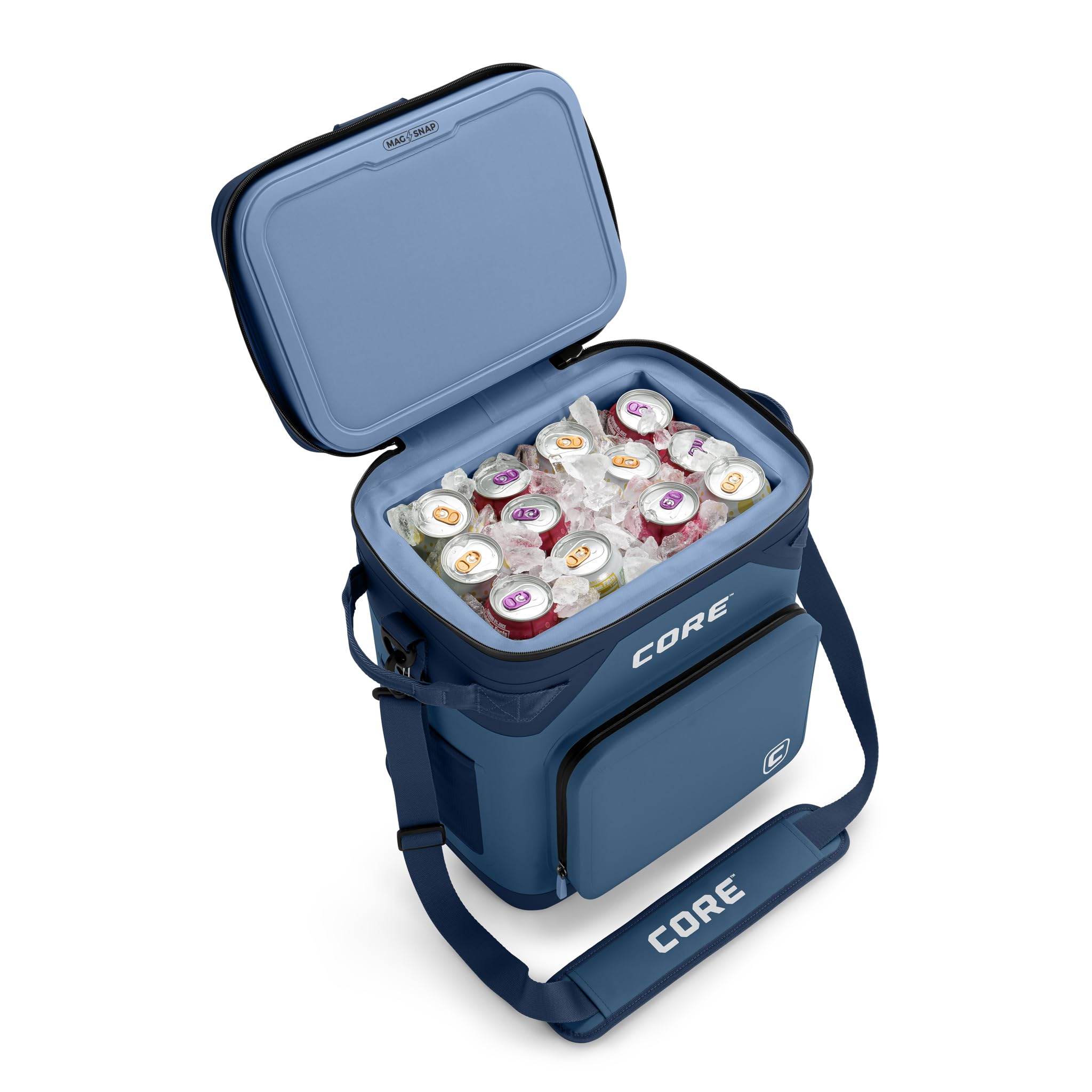 CORE Magnetic Leak Proof Soft Cooler with Waterproof Zipper | Insulated Bag Portable Ice Chest Box | Best Soft Cooler for Food & Beverages for Tailgating, Car Camping, Travel, and Family Beach Picnics